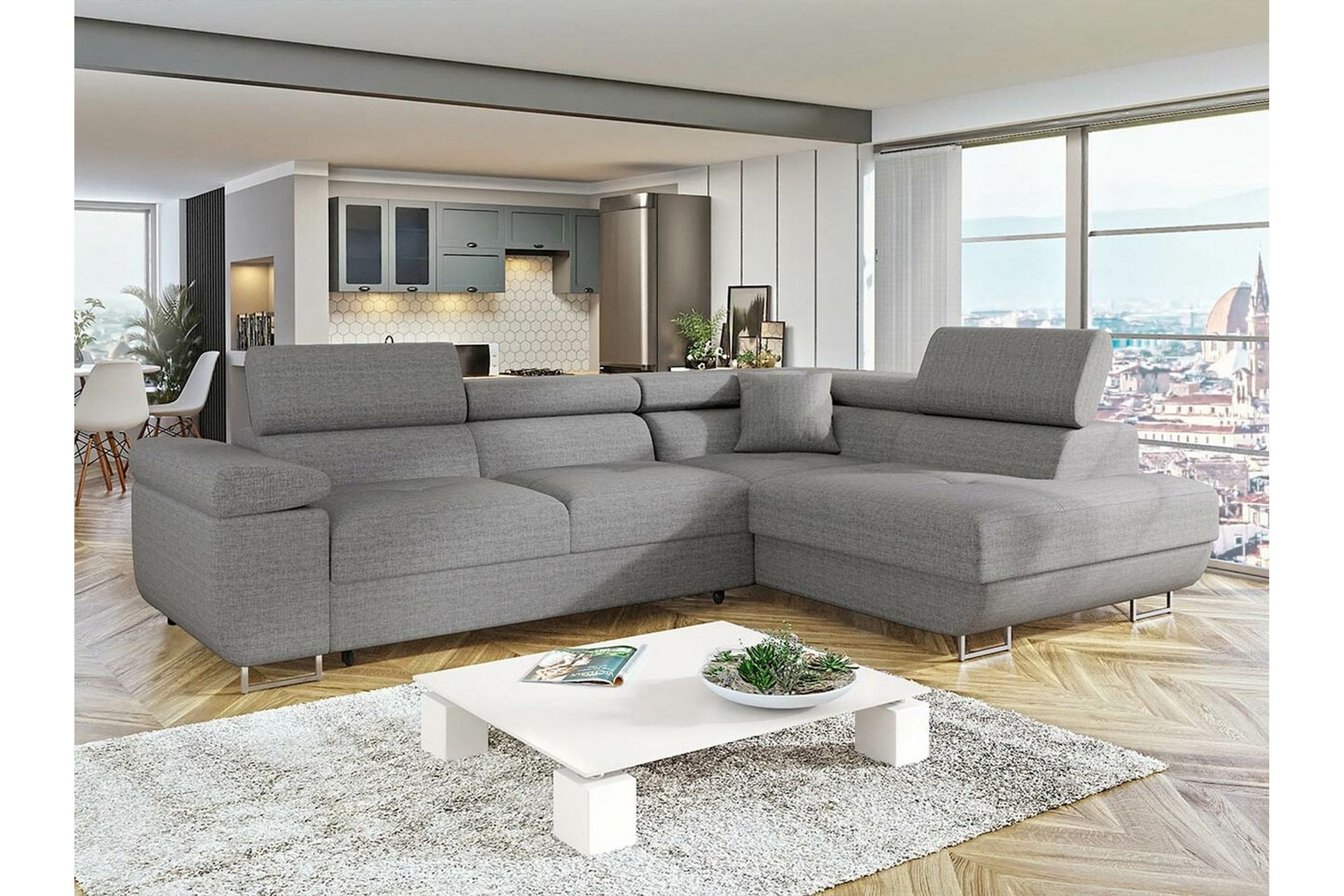 Kintore 3-pers. Hjørnesovesofa - Lysegrå - Møbler - Sofaer - Sovesofaer