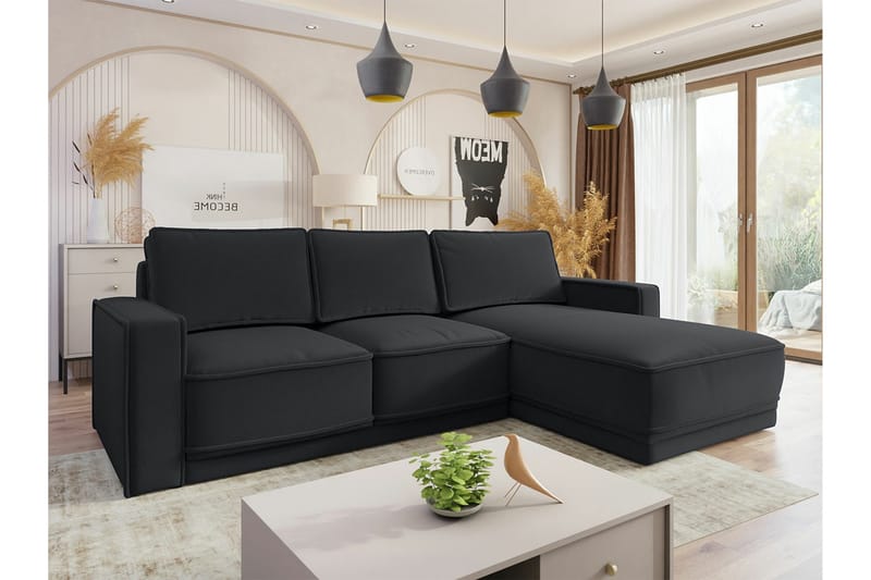 Kintore 3-pers. Hjørnesovesofa - Mørkegrå - Møbler - Sofaer - Sovesofaer