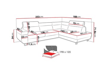 Kintore 3-personers hjørnesovesofa - Møbler - Sofaer - Sovesofaer
