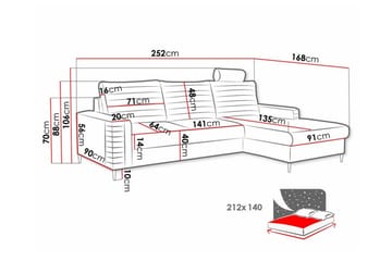 Kintore 3-personers hjørnesovesofa - Møbler - Sofaer - Sovesofaer