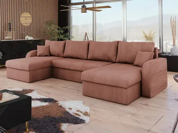 Kintore 4-sits Hörnbäddsoffa Black/Grey - Møbler - Sofaer - Sovesofaer