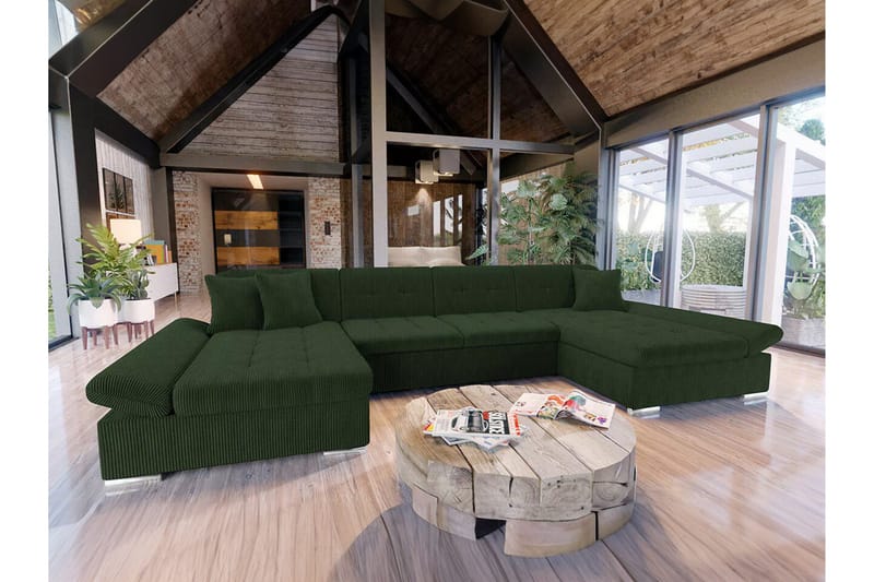 Kintore 4-sits Hörnbäddsoffa Dark green - Møbler - Sofaer - Sovesofaer