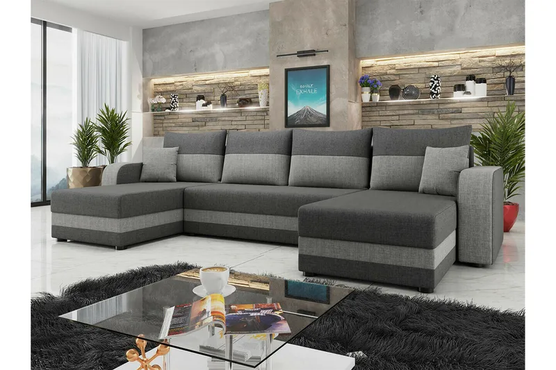 Kintore 4-sits Hörnbäddsoffa Dark grey - Møbler - Sofaer - Sovesofaer