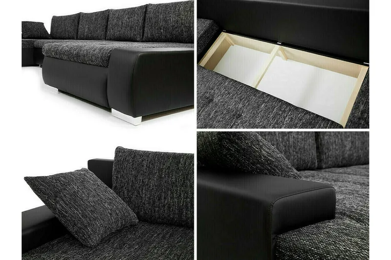 Kintore 4-sits Hörnbäddsoffa Dark grey - Møbler - Sofaer - Sovesofaer