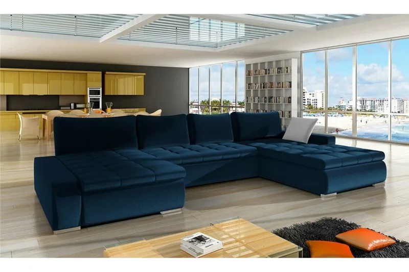 Kintore 4-sits Hörnbäddsoffa NO_BRAND Dark blue - Møbler - Sofaer - Sovesofaer
