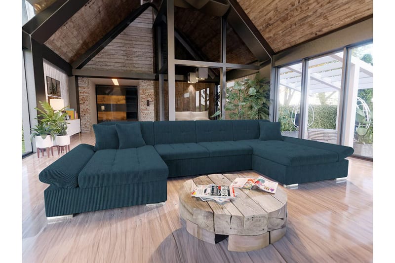 Kintore 4-sits Hörnbäddsoffa NO_BRAND Dark blue - Møbler - Sofaer - Sovesofaer