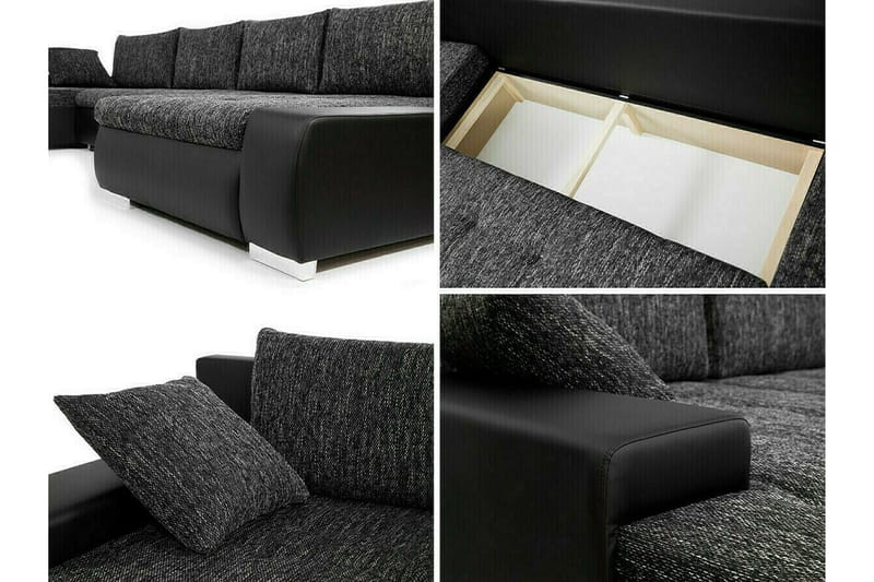 Kintore 4-sits Hörnbäddsoffa NO_BRAND Dark grey - Møbler - Sofaer - Sovesofaer