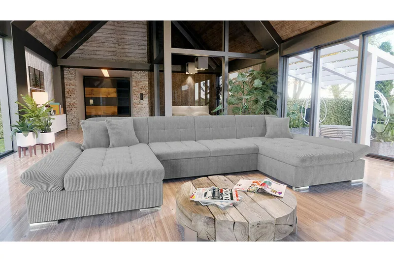 Kintore 4-sits Hörnbäddsoffa NO_BRAND Grey - Møbler - Sofaer - Sovesofaer