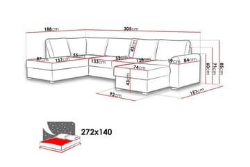 Kintore 4-sits Hörnbäddsoffa White - Møbler - Sofaer - Sovesofaer