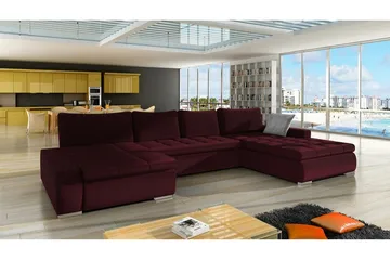 Kintore 4-sits Hörnbäddsoffa Wine red - Møbler - Sofaer - Sovesofaer