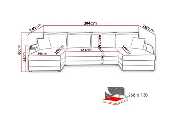 Kintore 4-personers hjørnesovesofa - Møbler - Sofaer - Sovesofaer