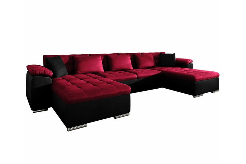Kintore 4-pers. Hjørnesovesofa - Mørkerød - Møbler - Sofaer - Sovesofaer