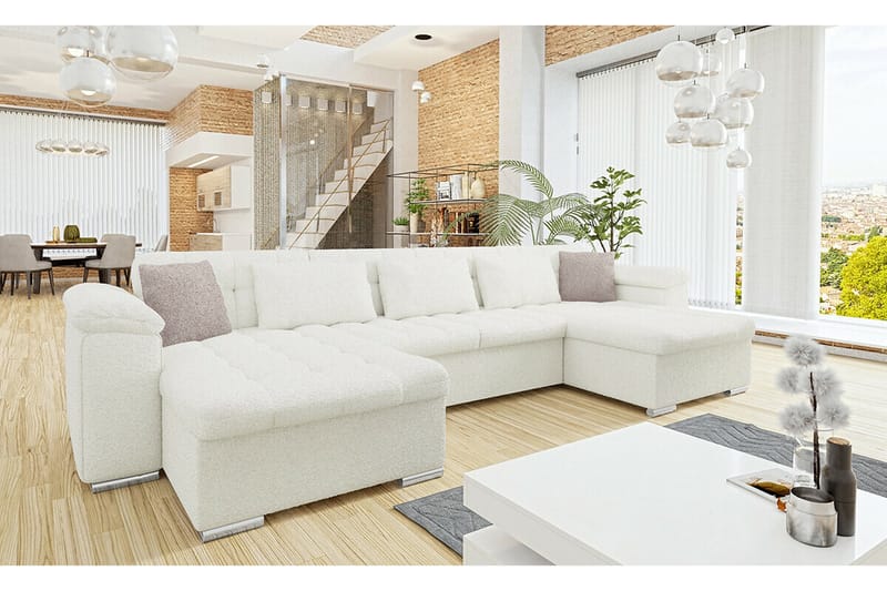 Kintore 4-pers. Hjørnesovesofa - Hvid - Møbler - Sofaer - Sovesofaer