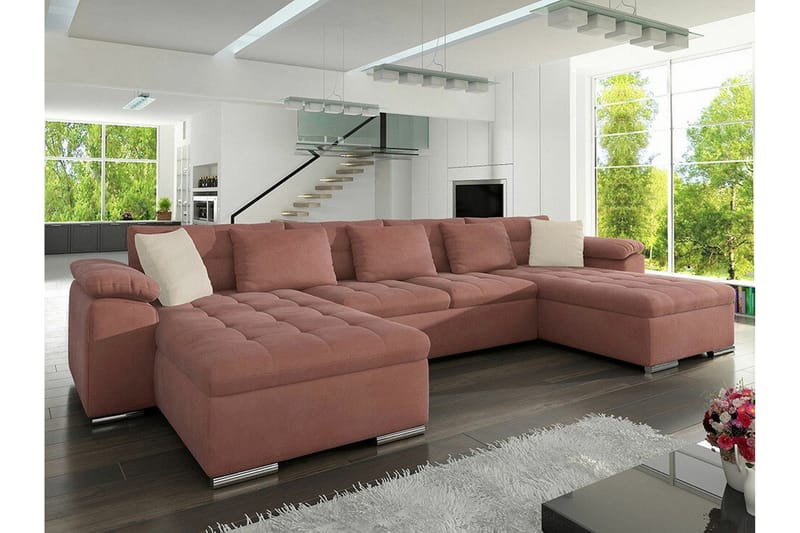 Kintore 4-pers. Hjørnesovesofa - Mørk rosa - Møbler - Sofaer - Sovesofaer