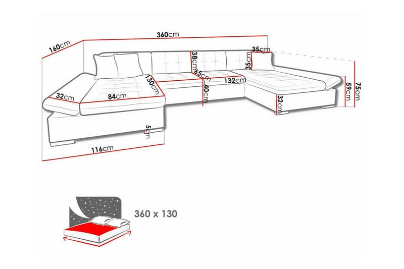 Kintore 4-pers. Hjørnesovesofa - Lysegrå - Møbler - Sofaer - Sovesofaer
