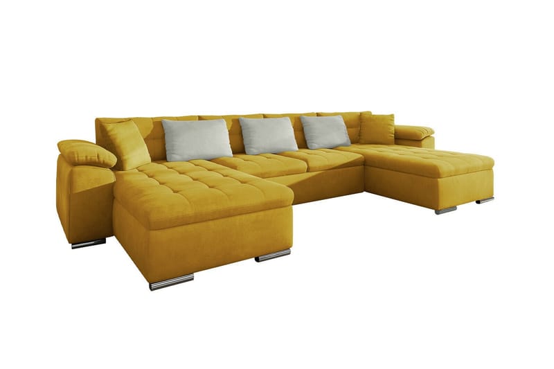 Kintore 4-pers. Hjørnesovesofa 375 cm - Gul - Sovesofaer - Hjørnesovesofa