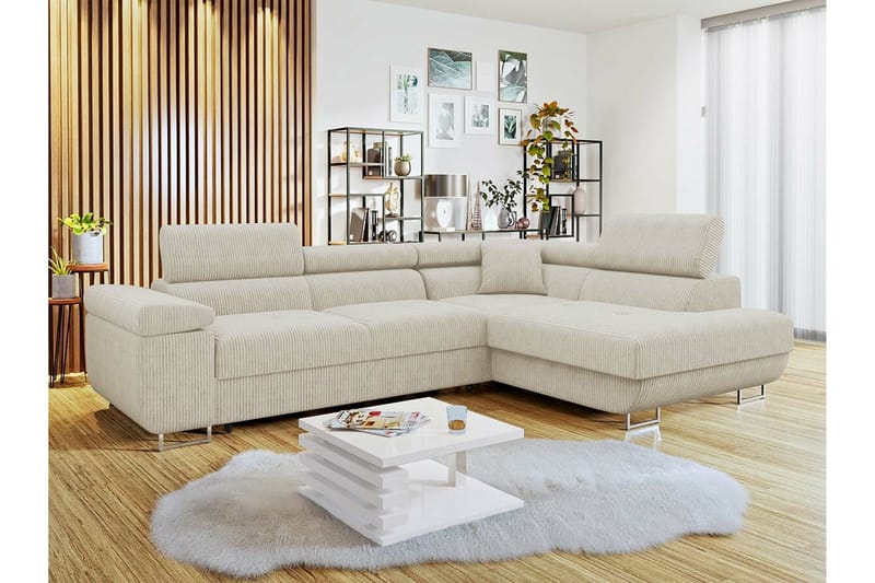 Kintore 4-pers. Hjørnesovesofa - Beige - Møbler - Sofaer - Sovesofaer