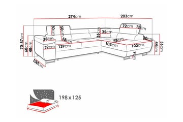 Kintore 4-pers. Hjørnesovesofa - Beige/Lys beige - Møbler - Sofaer - Sovesofaer