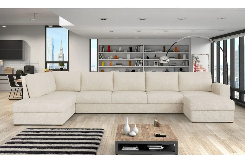 Kintore 6-sits Hörnbäddsoffa Beige/Light beige - Møbler - Sofaer - Sovesofaer