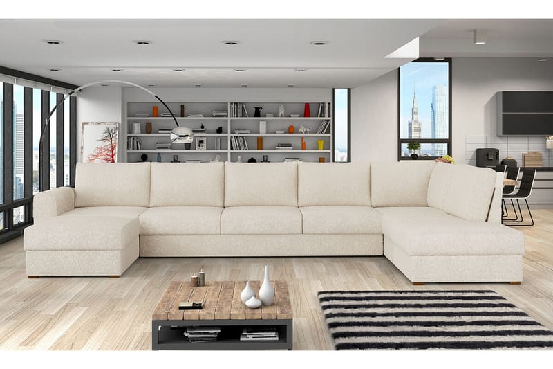 Kintore 6-pers. Hjørnesovesofa - Hvid - Møbler - Sofaer - Sovesofaer