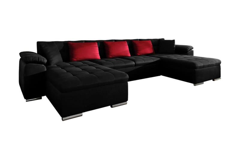 Kinzer Sovesofa Dobbelt Chaiselong 4-Pers. 315x130 cm U-form - Sort - Sovesofaer - U sovesofa - Sovesofa chaiselong