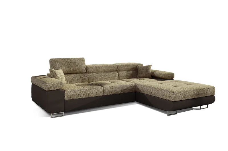 Klinka Sovesofa med Divan Højre - Beige/Brun - Møbler - Sofaer - Sovesofaer - Sovesofa chaiselong