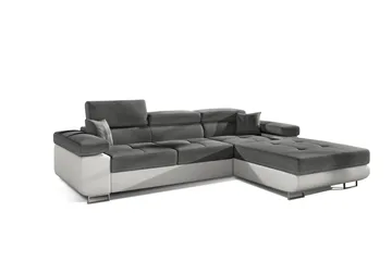 Klinka Sovesofa med Divan Højre - Grå/Hvid - Møbler - Sofaer - Sovesofaer - Sovesofa chaiselong
