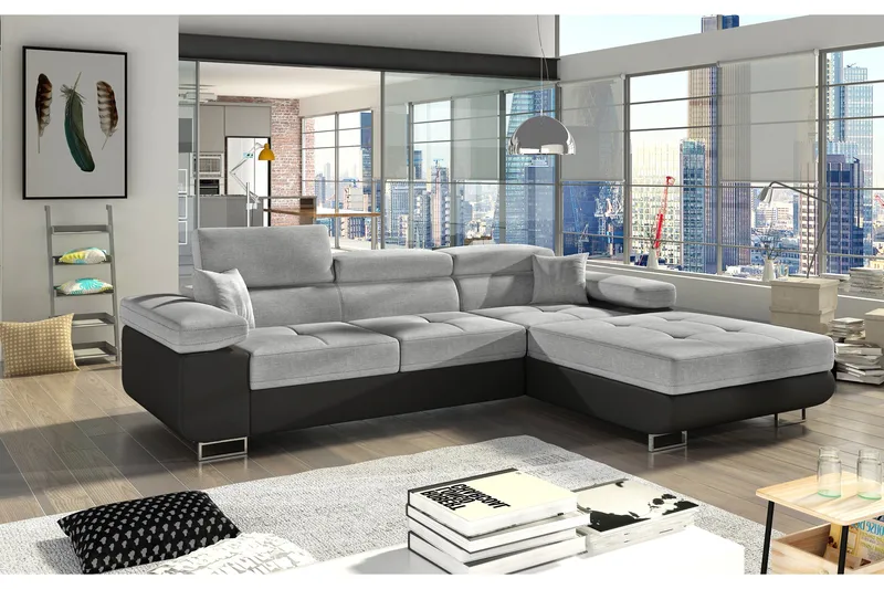 Klinka Sovesofa med Divan Højre, Grå/Sort