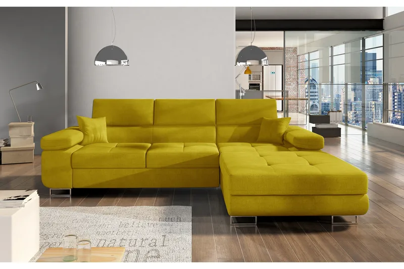 Klinka Sovesofa med Divan Højre - Gul - Møbler - Sofaer - Sovesofaer