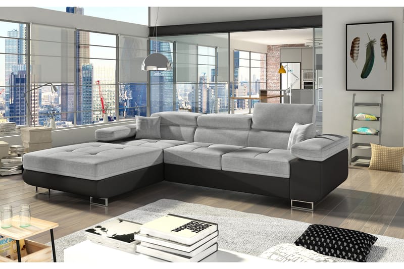 Klinka Sovesofa med Divan Venstre, Grå/Sort