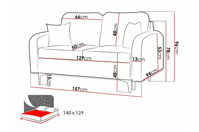 Knocklong 2-sits Bäddsoffa Black - Møbler - Sofaer - Sovesofaer