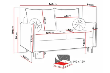 Knocklong 2-personers Sovesofa - Mørkegrå - Møbler - Sofaer - Sovesofaer