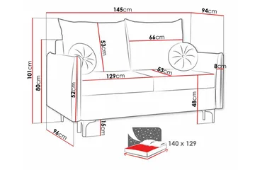 Knocklong 2-personers Sovesofa - Grå - Møbler - Sofaer - Sovesofaer