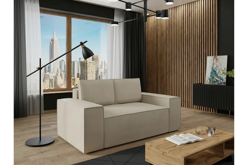 Knocklong 2-personers Sovesofa - Lysebrun - Møbler - Sofaer - Sovesofaer