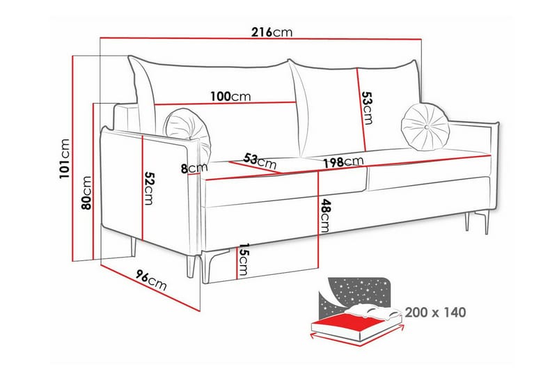 Knocklong 2-personers Sovesofa - Gul - Sovesofaer - 2 personers sovesofa