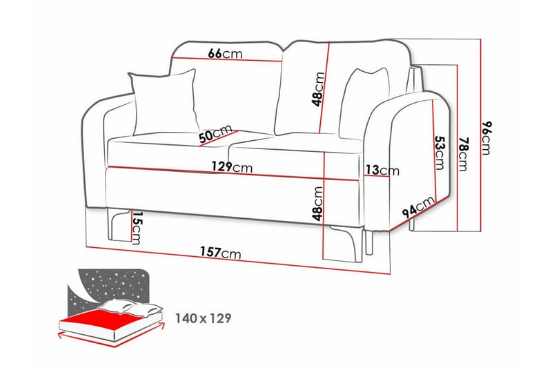 Knocklong 2-personers Sovesofa - Mørkeblå - Møbler - Sofaer - Sovesofaer