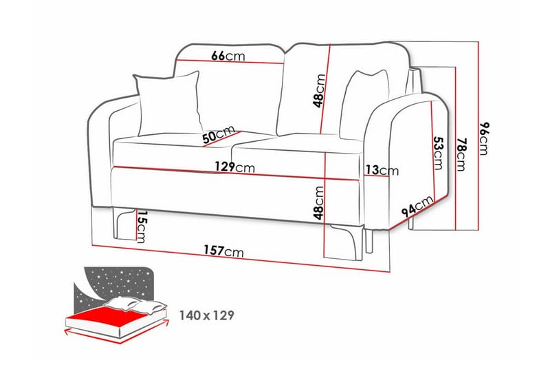 Knocklong 2-personers Sovesofa - Grøn - Sovesofaer - 2 personers sovesofa