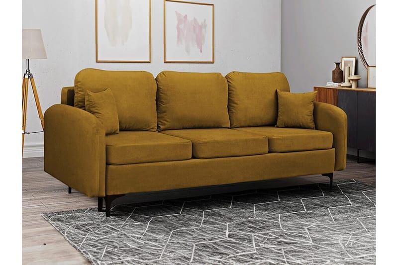 Knocklong 2-personers Sovesofa - Gul-Grøn - Møbler - Sofaer - Sovesofaer