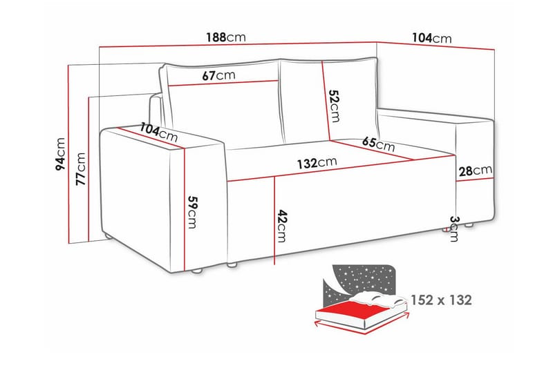 Knocklong 2-personers Sovesofa - Lysegrå - Møbler - Sofaer - Sovesofaer