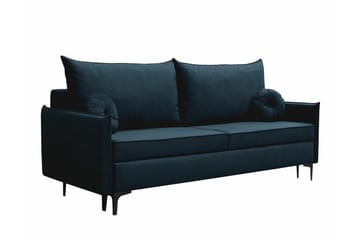 Knocklong 2-personers Sovesofa 140x200 cm med Opbevaring i Fløjl - Blå - Møbler - Sofaer - Sovesofaer
