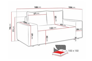 Knocklong 2-personers Sovesofa - Lysebrun - Møbler - Sofaer - Sovesofaer