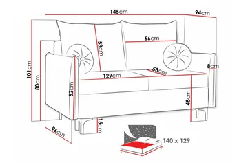 Knocklong 2-personers Sovesofa - Cream - Møbler - Sofaer - Sovesofaer