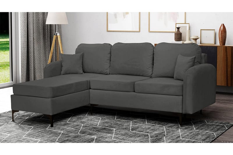 Knocklong 3-sits Hörnbäddsoffa Dark grey - Møbler - Sofaer - Sovesofaer