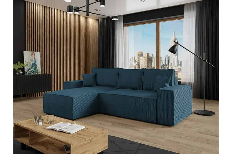 Knocklong 3-sits Hörnbäddsoffa NO_BRAND blue - Møbler - Sofaer - Sovesofaer