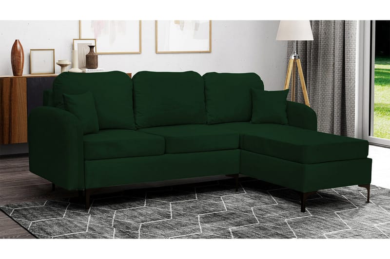 Knocklong 3-sits Hörnbäddsoffa NO_BRAND Dark green - Møbler - Sofaer - Sovesofaer