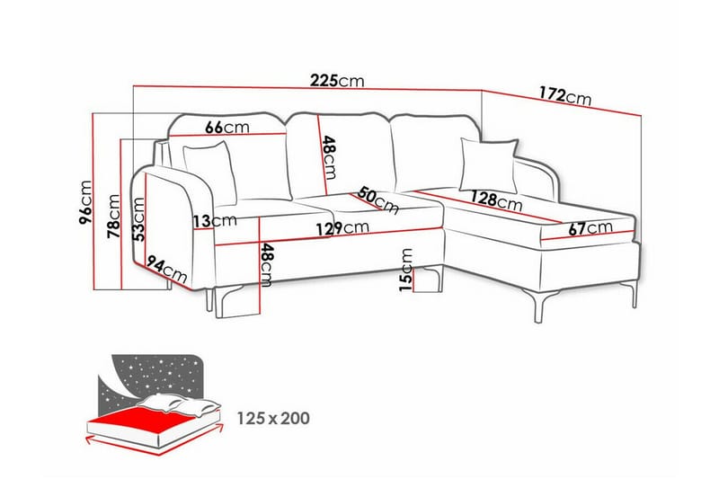 Knocklong 3-sits Hörnbäddsoffa NO_BRAND Light green - Møbler - Sofaer - Sovesofaer