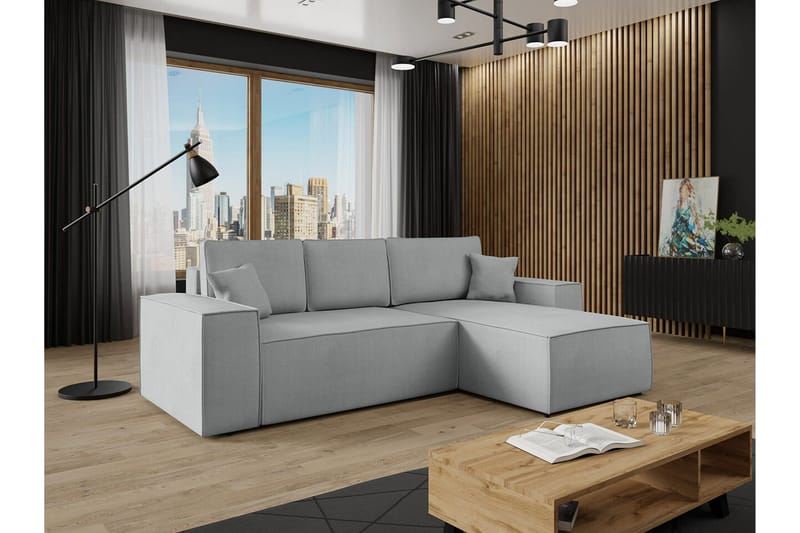 Knocklong 3-personers Hjørnesovesofa - Grå - Møbler - Sofaer - Sovesofaer