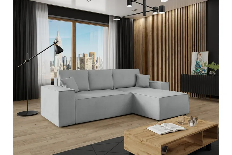 Knocklong 3-personers Hjørnesovesofa - Grå - Møbler - Sofaer - Sovesofaer