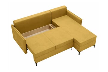 Knocklong 3-personers Hjørnesovesofa - Gul - Møbler - Sofaer - Sovesofaer