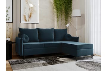 Knocklong 3-personers Hjørnesovesofa - Blå - Møbler - Sofaer - Sovesofaer